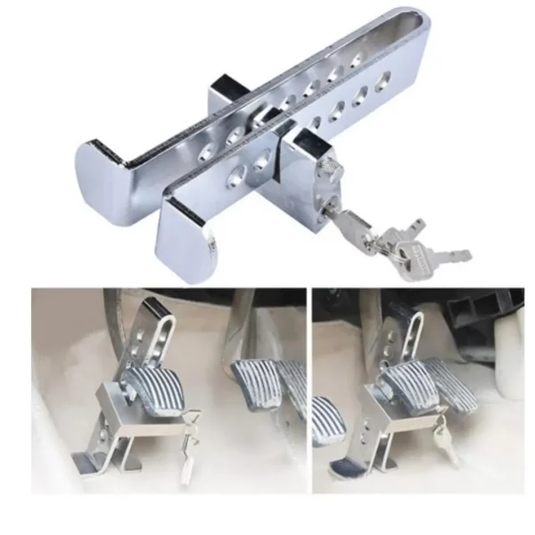 Traba Pedal + Candado + Llaves Seguridad Auto Robo