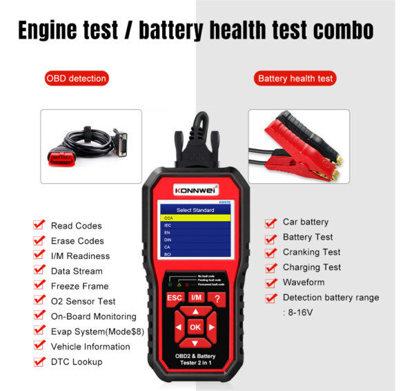 Escaner Automotriz Konnwei Kw870 Obd2 Con Probador Baterias - Imagen 4
