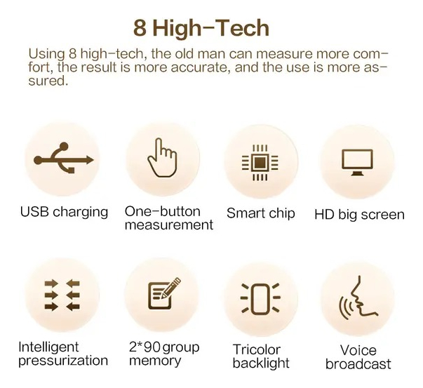 Toma Presion Digital Brazo Recargable Con Voz En Español - Imagen 7