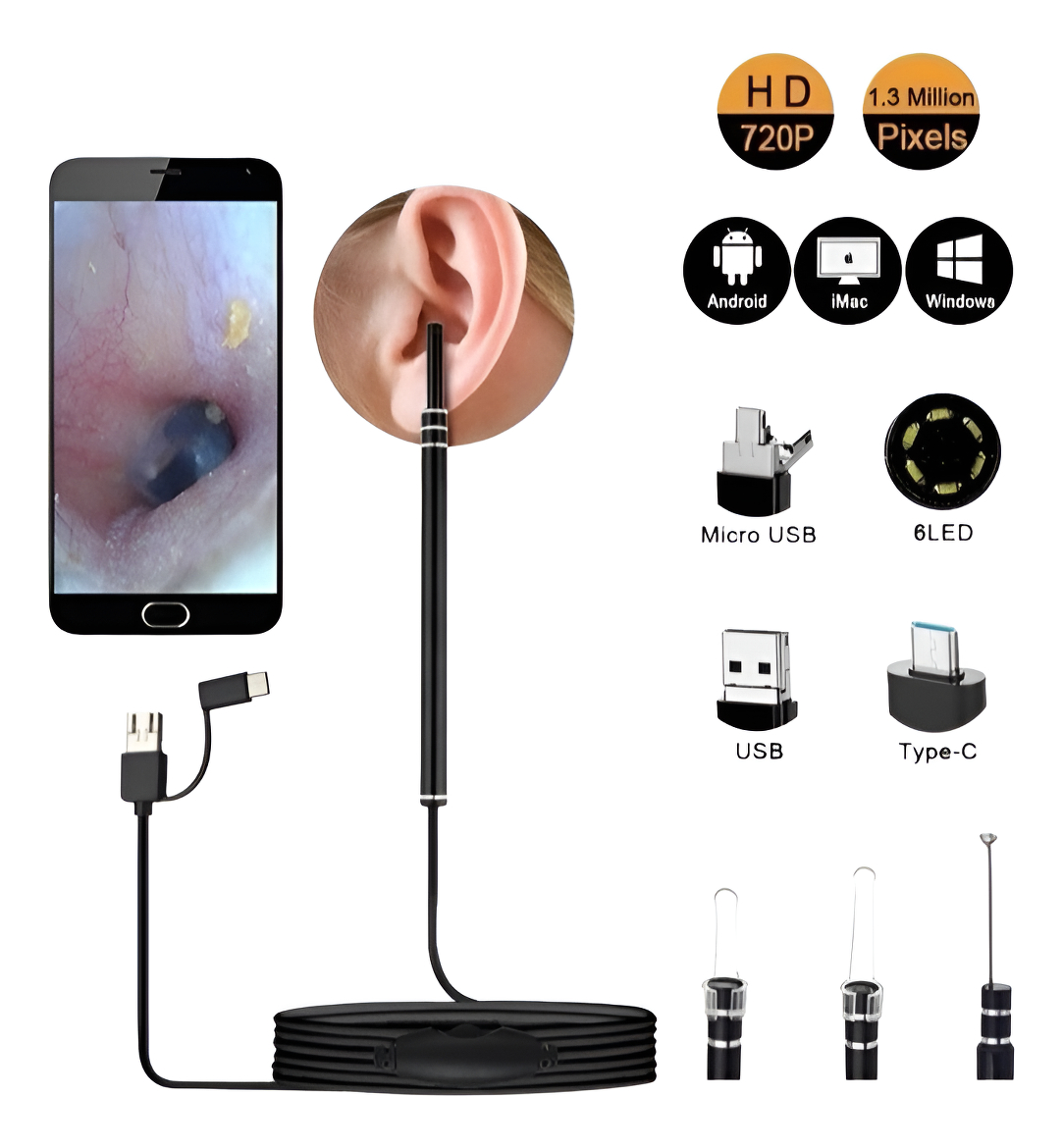 Removedor De Cera Para Oídos Endoscopio