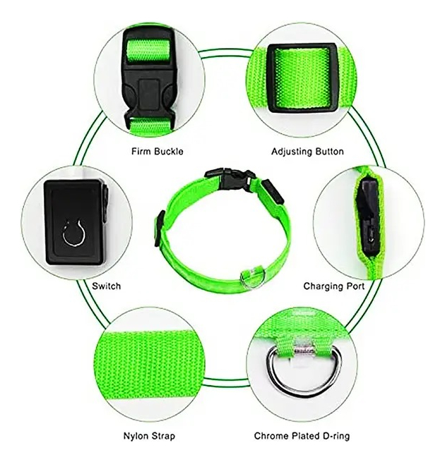 Collar Perro Led Recargable Via Usb / Somos Ventasmacul - Imagen 5