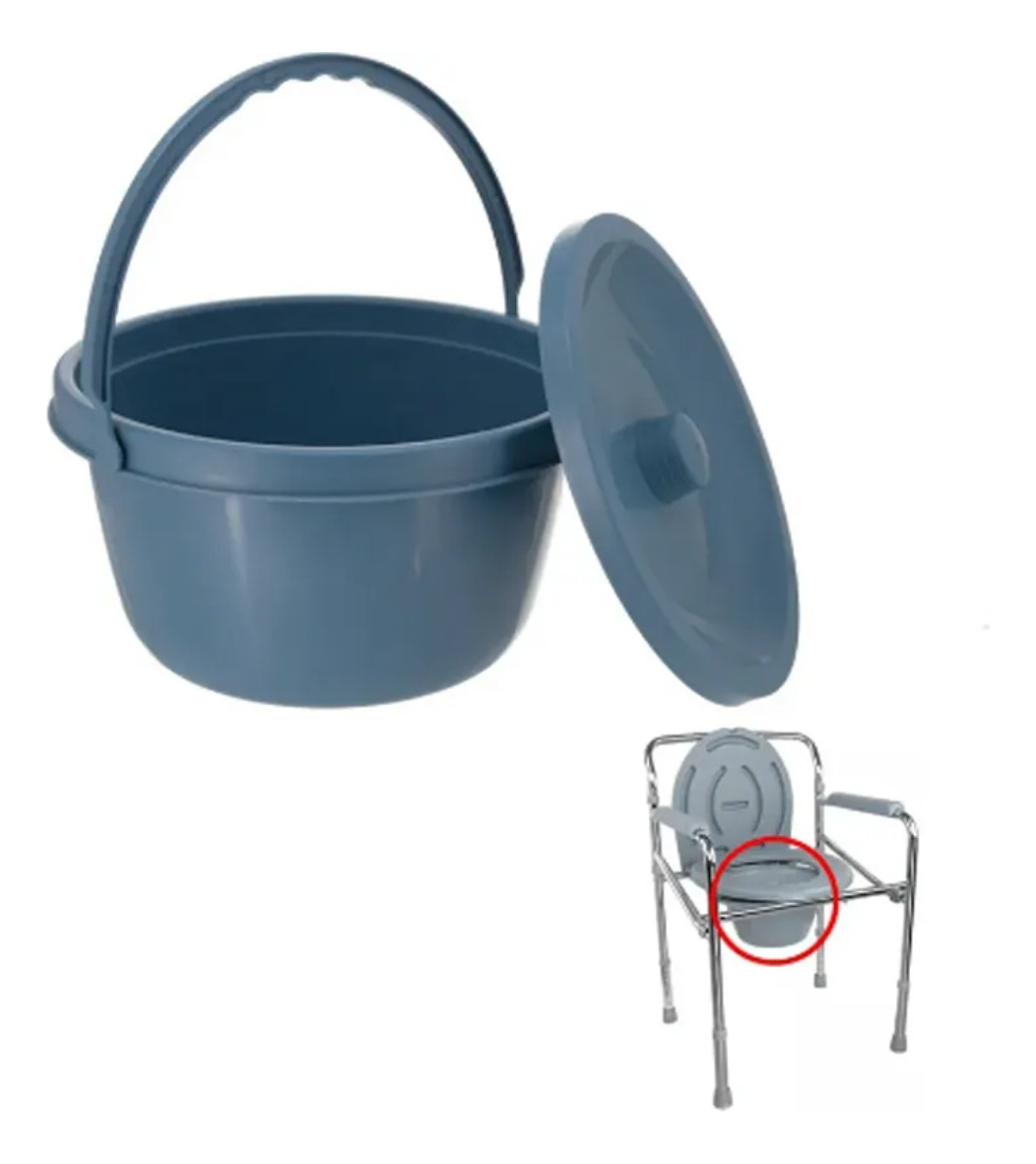 Balde Con Tapa Repuesto Baño Inodoro Wc Portatil - Imagen 6