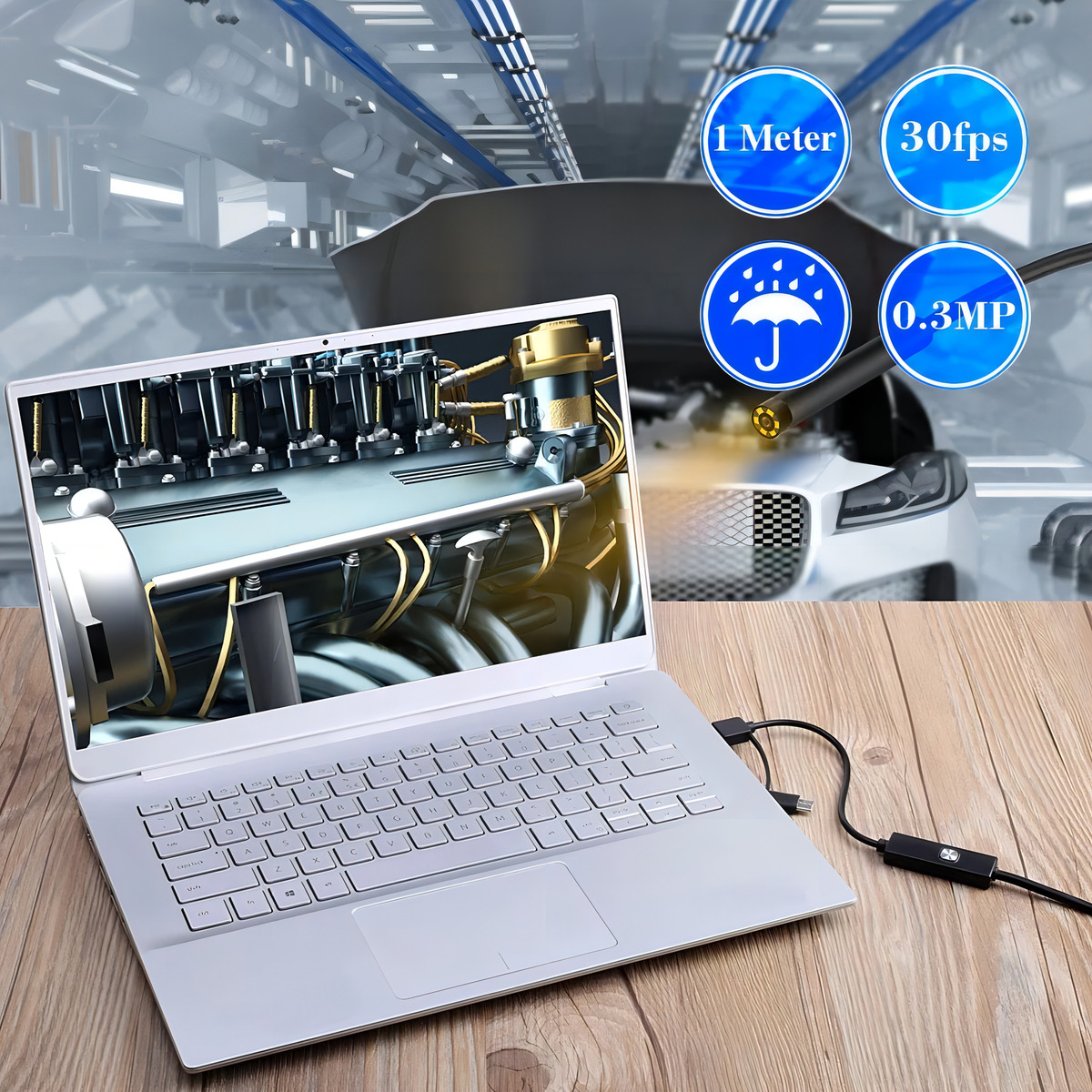 Mini Camara Endoscopica Android/win/mac Inspección 5mt Usb Color Negro - Imagen 3