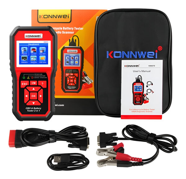 Escaner Automotriz Konnwei Kw870 Obd2 Con Probador Baterias