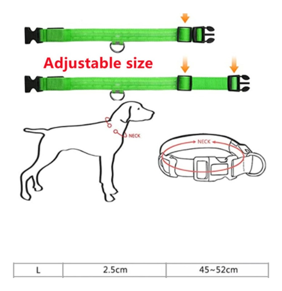 Collar Perro Led Recargable Via Usb / Somos Ventasmacul - Imagen 6