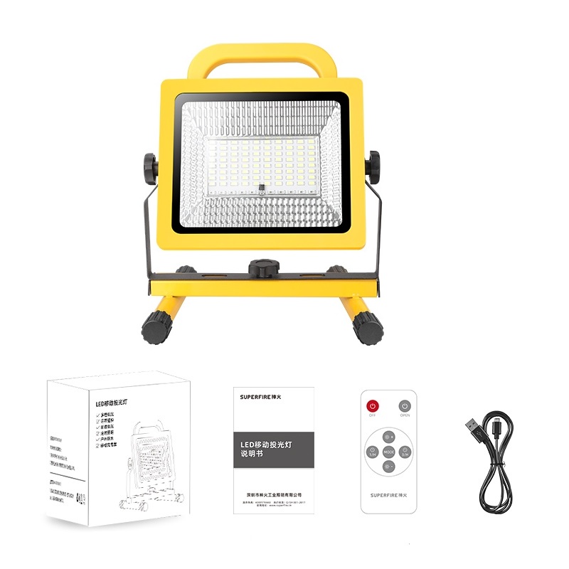 Foco Reflector Portatil Con Baliza Led De 40w Recargable - Imagen 2
